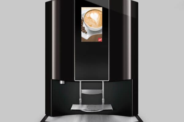 3D Etikett auf einer Kaffeemaschine